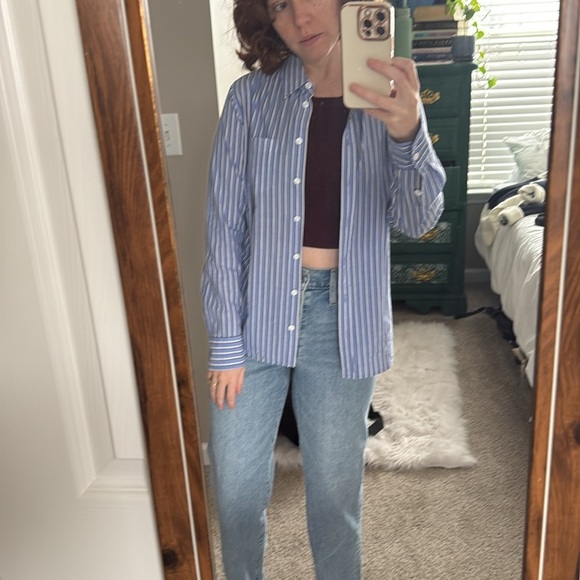 Blue Striped Button Down  size XS - Picture 4 of 6